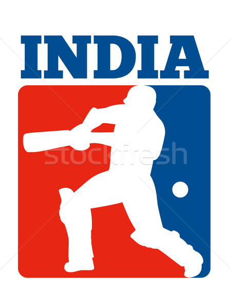 cricket player batsman batting retro India Stock photo © patrimonio
