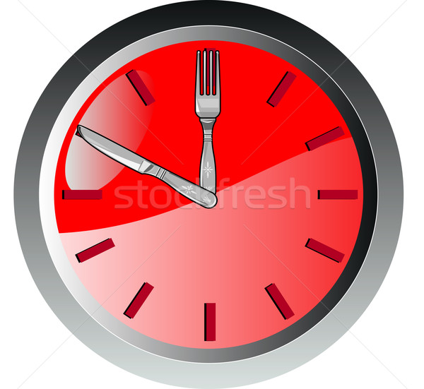 wall clock spoon and fork eating time Stock photo © patrimonio