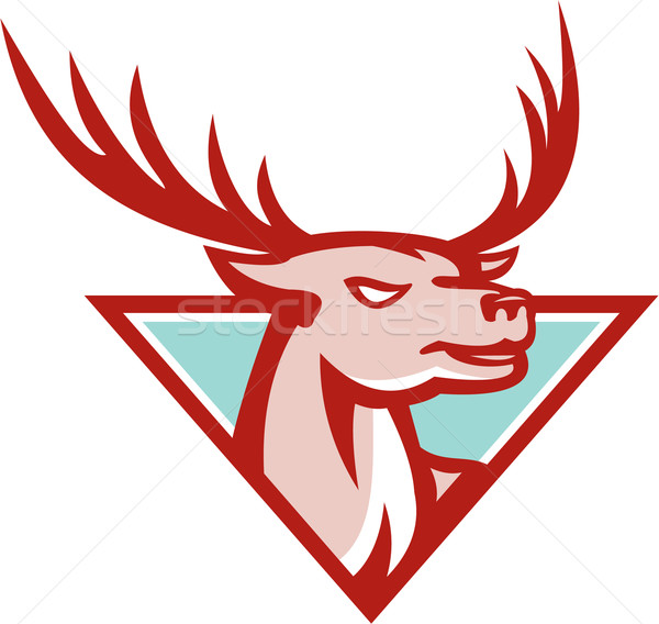 Deer Stag Buck Head Woodcut  Stock photo © patrimonio