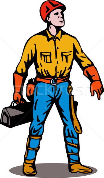 Lineman Standing with Toolbox Stock photo © patrimonio