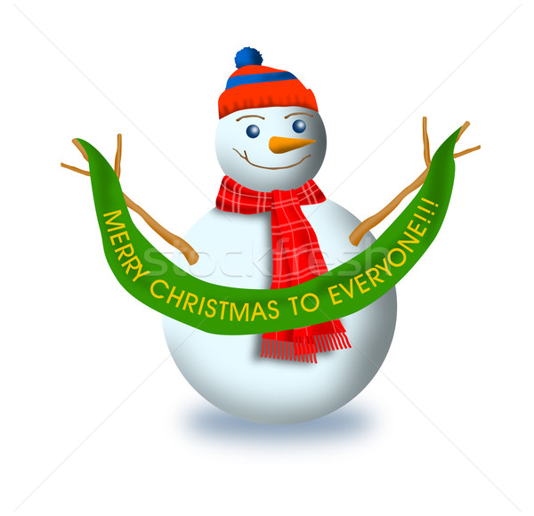 Snowman with Christmas Label Stock photo © patrimonio