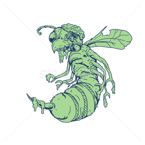 Zombie Bee Cartoon Stock photo © patrimonio