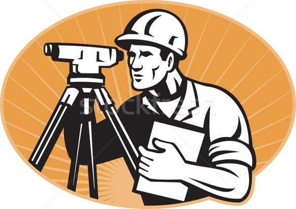 Surveyor Engineer Theodolite Total Station Stock photo © patrimonio