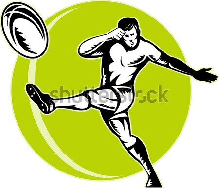 rugby player kicking the ball Stock photo © patrimonio