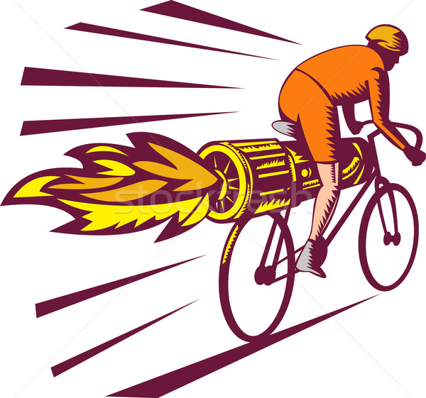 Rowerzysta wyścigi jet silnika rower ilustracja Zdjęcia stock © patrimonio