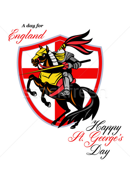 A Day For England Happy St George Day Retro Poster Stock photo © patrimonio