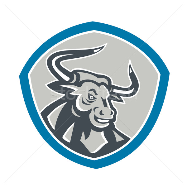 Angry Texas Longhorn Bull Shield Stock photo © patrimonio