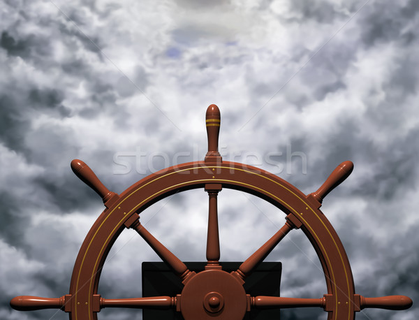 Paardrijden storm illustratie schepen wiel vast Stockfoto © paulfleet