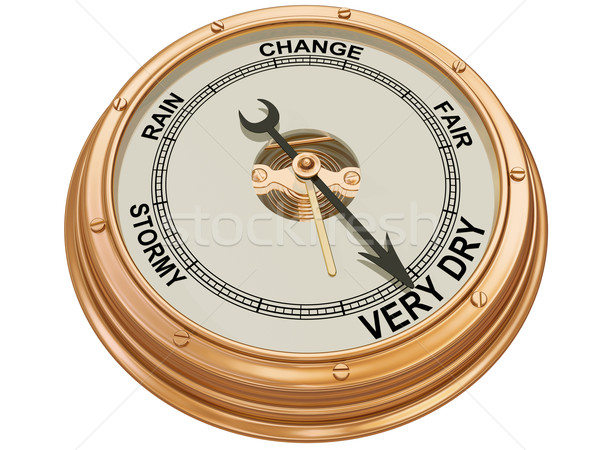 Stock photo: Barometer indicating very dry weather