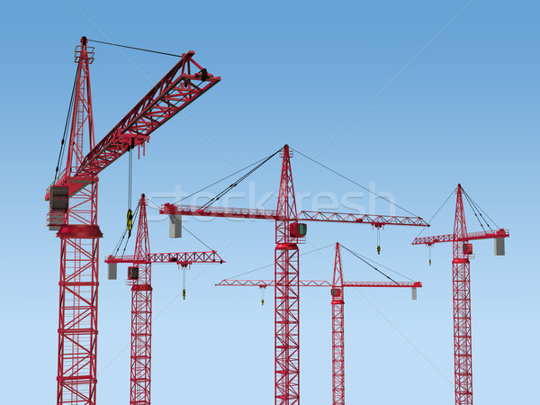 Five Cranes on Site Stock photo © paulfleet