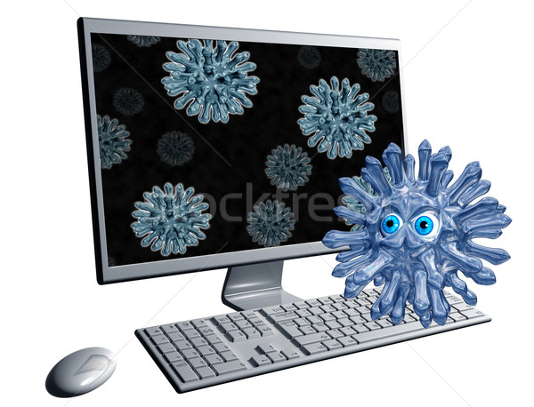 Számítógépes vírus illusztráció szoftver adat akták védelem Stock fotó © paulfleet