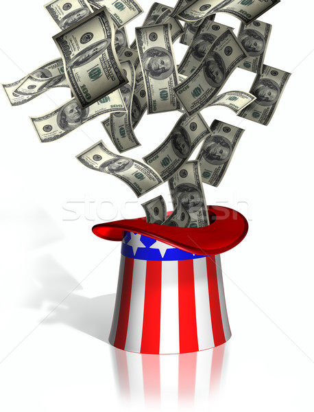 Nagybácsi gyűjt adózás illusztráció pénz zuhan Stock fotó © paulfleet
