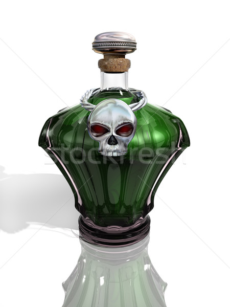 Otrava sticlă sticlă verde rău pericol Imagine de stoc © paulfleet