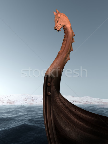 Vikingo ilustración antigua mar océano Foto stock © paulfleet