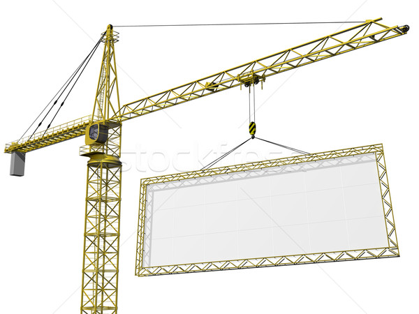 Crane lifting blank sign Stock photo © paulfleet