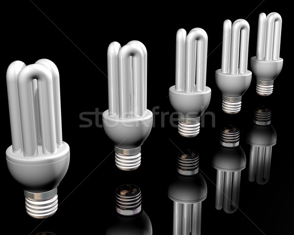 énergie ampoules illustration ligne blanche [[stock_photo]] © paulfleet
