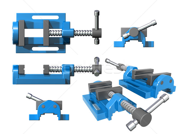 Establecer metal aislado ilustración azul Foto stock © paulfleet