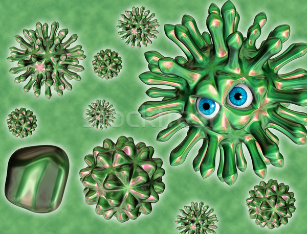 Kicsi bacilusok illusztráció csoport zöld rajz Stock fotó © paulfleet