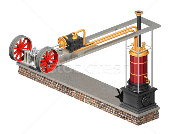 Niemożliwy steampunk silnika oryginał ilustracja przemysłowych Zdjęcia stock © paulfleet