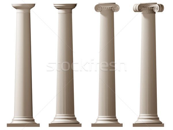 Romana iónico columnas aislado ilustración piedra Foto stock © paulfleet
