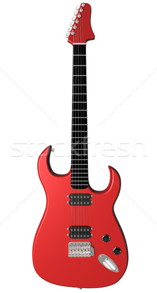 Piros elektromos gitár izolált illusztráció zene kő Stock fotó © paulfleet