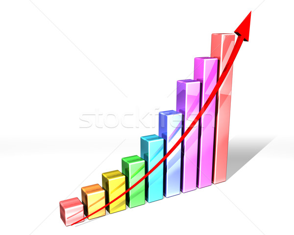 Block graph with arrow Stock photo © paulfleet