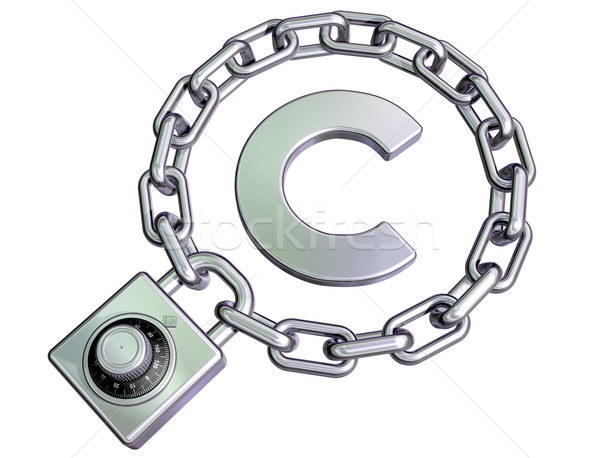 Urheberrecht Recht isoliert Illustration Symbol Sicherheit Stock foto © paulfleet