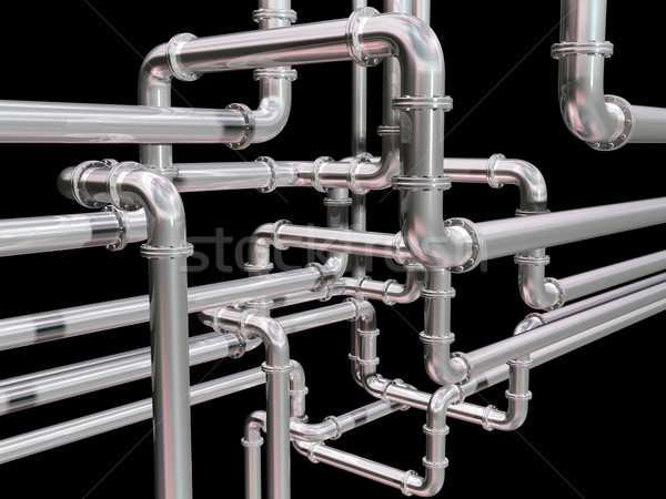 Pipeline labyrinthe illustration industrielle tuyaux technologie [[stock_photo]] © paulfleet