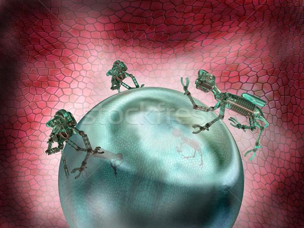Nanotecnologia ilustração grupo trabalhador pesquisa Foto stock © paulfleet