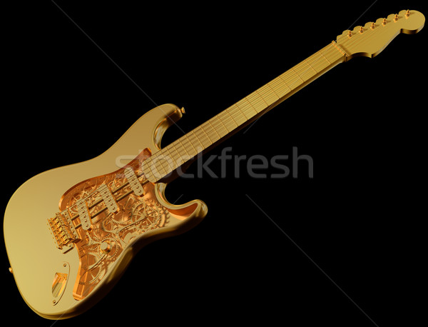Golden mechanical guitar Stock photo © paulfleet