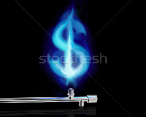 Kosten gas illustratie Blauw vlam vorm Stockfoto © paulfleet