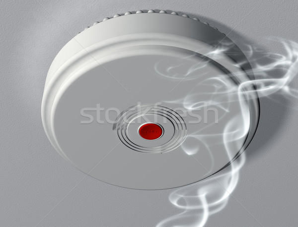Fum alarmă ilustrare avertizare incendiu birou Imagine de stoc © paulfleet