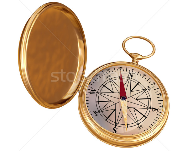Starych kompas odizolowany ilustracja antyczne Pokaż Zdjęcia stock © paulfleet