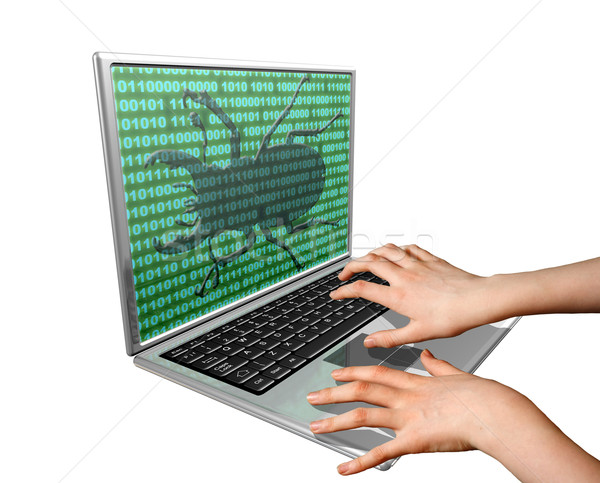 Computer bug geïnfecteerde virus scherm software Stockfoto © paulfleet