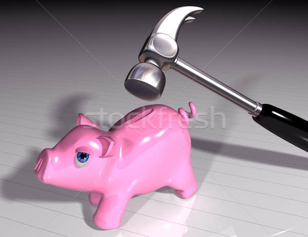 Smash the piggy Stock photo © paulfleet