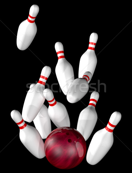 Bowling sciopero illustrazione bowling isolato nero Foto d'archivio © paulfleet