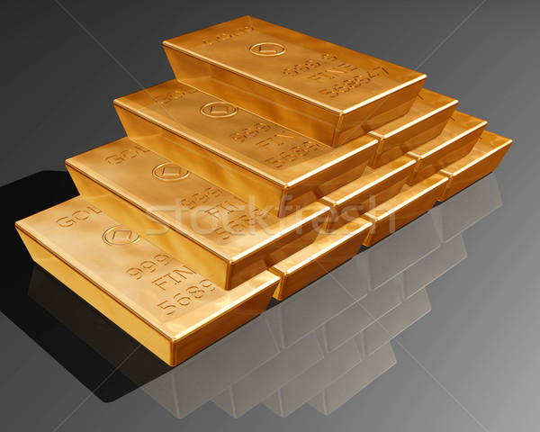 Stack of pure gold bars Stock photo © paulfleet