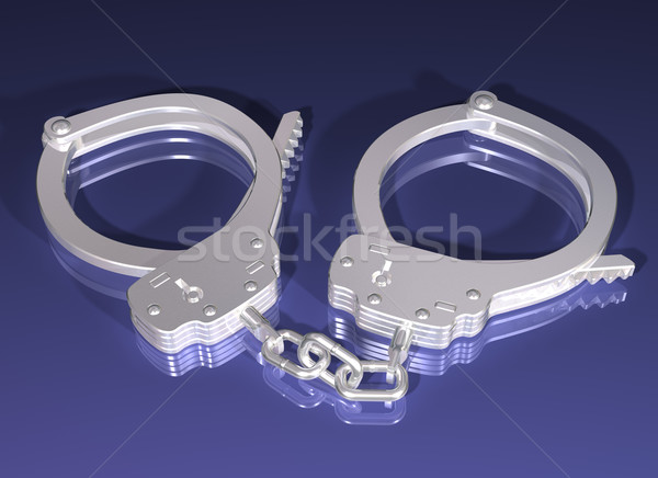 Pair of silver handcuffs Stock photo © paulfleet
