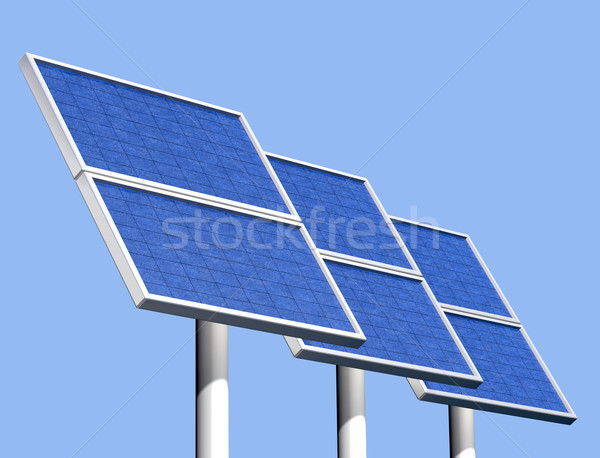 Gruppo pannelli solari illustrazione blu energia Foto d'archivio © paulfleet