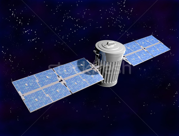 пространстве иллюстрация спутниковой мусорное ведро металл Сток-фото © paulfleet