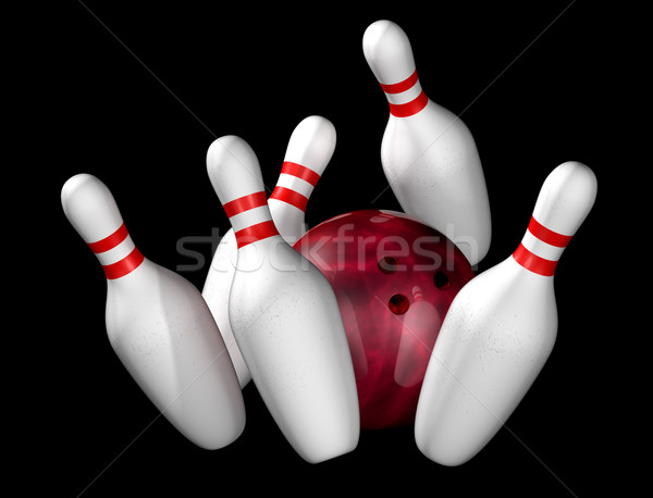 Dieci pin bowling illustrazione palla da bowling isolato Foto d'archivio © paulfleet