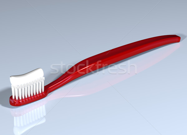 Shiny red toothbrush Stock photo © paulfleet