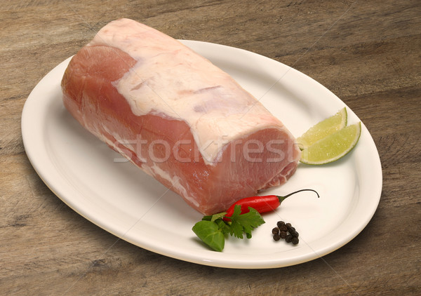 Pork tenderloin with herbs Stock photo © paulovilela