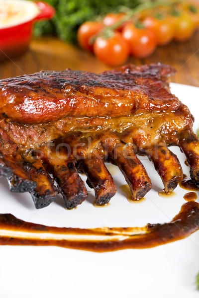 Savoureux grillés côtes légumes bord santé [[stock_photo]] © paulovilela