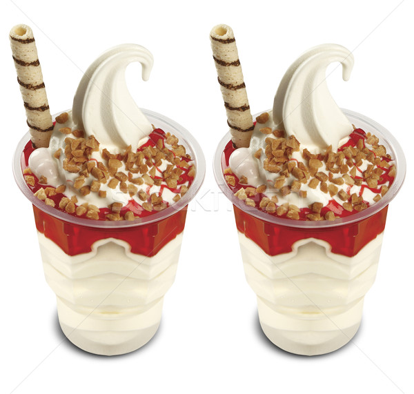 Sundae ice cream in cup on white background Stock photo © paulovilela