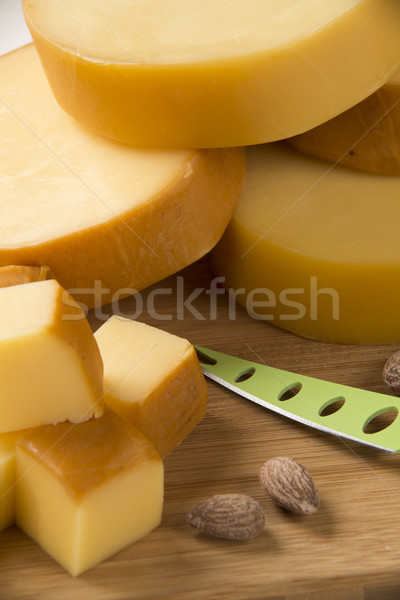 Italian provolone on wooden board Stock photo © paulovilela