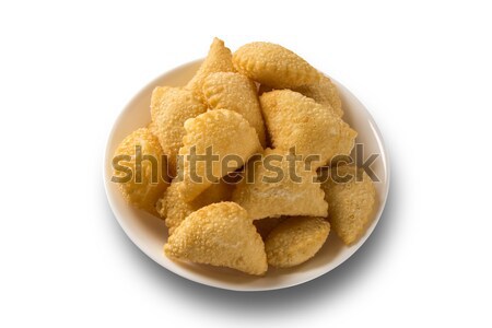 Mixed Brazilian deep fried chicken snack,, esfihas and pastry. Stock photo © paulovilela