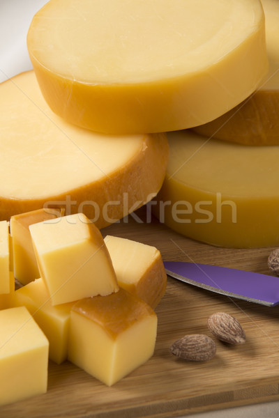 Italian provolone on wooden board Stock photo © paulovilela