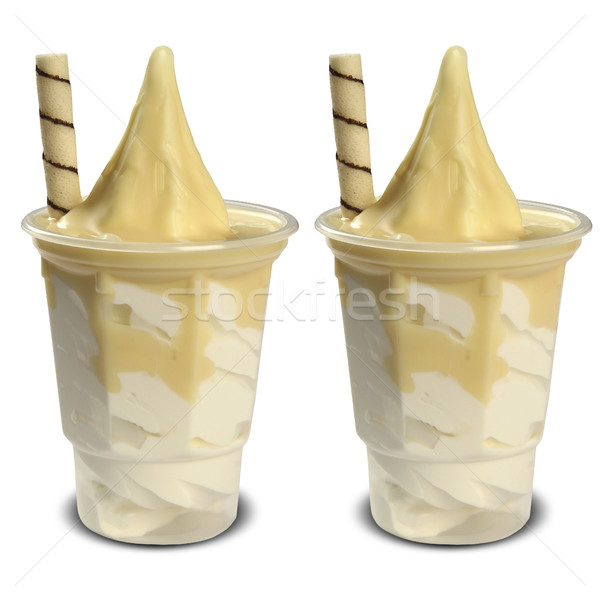 Sundae ice cream in cup on white background Stock photo © paulovilela