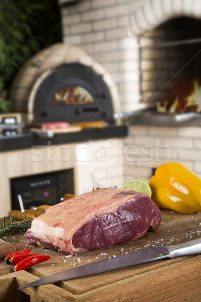 Organisch Rood ruw biefstuk lendenen Stockfoto © paulovilela